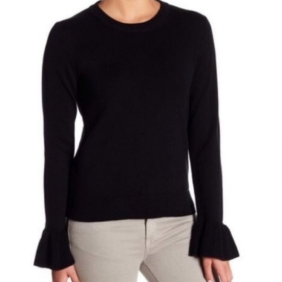 J. Crew Tops - J. Crew Black Ribbed Bell Sleeve Blouse